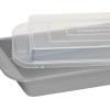 imageFarberware Nonstick Bakeware Baking Pan With Lid  Nonstick Cake Pan With Lid Rectangle  9 Inch x 13 Inch GrayGray