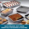 imageFarberware Nonstick Bakeware Set Includes Cookie SheetsBaking Cake Muffin and Bread Pan 8 Piece Gray10Piece