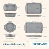 imageFarberware Nonstick Bakeware Set Includes Cookie SheetsBaking Cake Muffin and Bread Pan 8 Piece Gray4Piece Set B