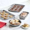 imageFarberware Nonstick Bakeware Set Includes Cookie SheetsBaking Cake Muffin and Bread Pan 8 Piece Gray4Piece Set B