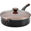 imageFarberware Glide Deep Nonstick Frying Pan  Fry Pan  Skillet with Helper Handle  125 Inch Black4 Quart