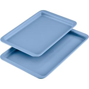 imageFarberware Easy Solutions Nonstick Bakeware Baking PansCookie Pan Set 11Inch x 17Inch 2 Piece  Blue2 Piece  10 x 15  11 x 17