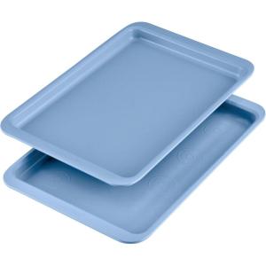 imageFarberware Easy Solutions Nonstick Bakeware Baking PansCookie Pan Set 11Inch x 17Inch 2 Piece  Blue2 Piece  10 x 15