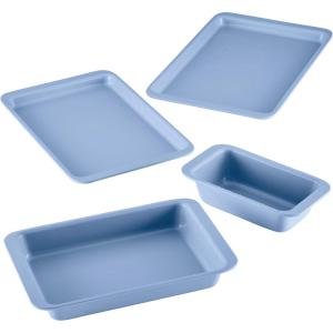 imageFarberware Easy Solutions Nonstick Bakeware Baking PansCookie Pan Set 11Inch x 17Inch 2 Piece  Blue4 Piece