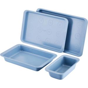 imageFarberware Easy Solutions Nonstick Bakeware Baking PansCookie Pan Set 11Inch x 17Inch 2 Piece  BlueBakeware Set 4 Piece