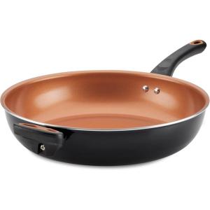 imageFarberware Glide Deep Nonstick Frying Pan  Fry Pan  Skillet with Helper Handle  125 Inch Black125 Inch