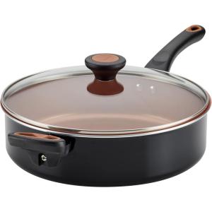imageFarberware Glide Deep Nonstick Frying Pan  Fry Pan  Skillet with Helper Handle  125 Inch Black4 Quart