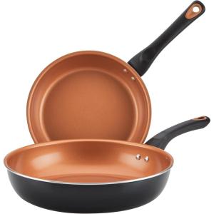imageFarberware Glide Deep Nonstick Frying Pan  Fry Pan  Skillet with Helper Handle  125 Inch Black925 Inch and 1125 Inch