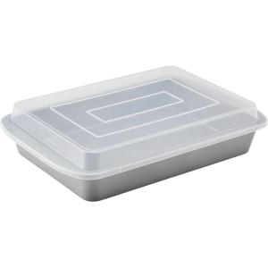 imageFarberware GoldenBake Bakeware Nonstick Baking PanCake Pan with Lid Rectangle Insulated 9 Inch x 13 Inch  Gray