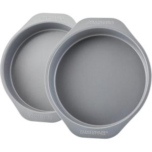 imageFarberware GoldenBake Bakeware Nonstick Baking PansCake Pan Set Round Insulated Two 8Inch Gray2Piece Cake Pan Set