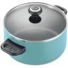 imageFarberware 80183 Glide Pro Hard Anodized Ceramic Nonstick Cookware Pots and Pans Set 11 Piece GrayAqua