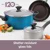 imageFarberware Dishwasher Safe Nonstick 15Piece Cookware Set AquaPurple