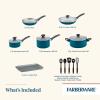 imageFarberware Dishwasher Safe Nonstick 15Piece Cookware Set AquaTeal