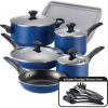 imageFarberware Dishwasher Safe Nonstick 15Piece Cookware Set AquaBlue
