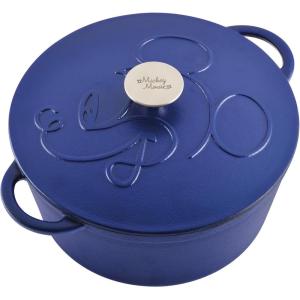imageFarberware Disney Bon Voyage PreSeasoned Cast Iron Dutch OvenCasserole Pan with Lid Suitable for All Stovetops Including induction 475 Quart  RedBlue