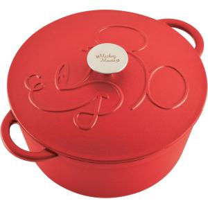 imageFarberware Disney Bon Voyage PreSeasoned Cast Iron Dutch OvenCasserole Pan with Lid Suitable for All Stovetops Including induction 475 Quart  RedRed