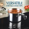 imageFarberware Brilliance Stainless Steel Cookware Pots and Pans Set with Kitchen Cooking Tools and Glass Lids 10 Piece Dishwasher Safe and Induction Ready Stainless Steel