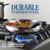 imageFarberware Brilliance Stainless Steel Cookware Pots and Pans Set with Kitchen Cooking Tools and Glass Lids 10 Piece Dishwasher Safe and Induction Ready Stainless Steel