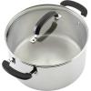 imageFarberware Brilliance Stainless Steel Cookware Pots and Pans Set with Kitchen Cooking Tools and Glass Lids 10 Piece Dishwasher Safe and Induction Ready Stainless Steel
