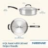 imageFarberware Brilliance Stainless Steel Frying PanSkillet 1225 Inch Dishwasher Safe and Induction ReadyStainless Steel
