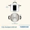 imageFarberware Brilliance Stainless Steel Stockpot with Glass Lid 8 Quart Dishwasher Safe and Induction Ready Compatible with All Cooktops Stainless SteelStockpot 8 Quart