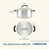 imageFarberware Brilliance Stainless Steel Stockpot with Glass Lid 8 Quart Dishwasher Safe and Induction Ready Compatible with All Cooktops Stainless SteelDutch Oven 5 Quart