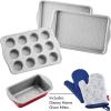 imageFarberware Disney Bake with Mickey Mouse Nonstick Bakeware SetBaking Pans with Disney Home Oven Mitts Cookie Pans MuffinCupcake and Loaf Pan 6 Piece Non Stick Bakeware Set  RedBakeware Set I