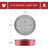 imageFarberware Disney Bake with Mickey Mouse Nonstick Baking PanCake Pan 8 Inch Round Non Stick Bakeware Pan  Red and GrayRed