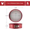 imageFarberware Disney Bake with Mickey Mouse Nonstick Baking PanCake Pan 8 Inch Round Non Stick Bakeware Pan  Red and GrayRed