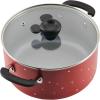 imageFarberware Disney Bon Voyage Ceramic Nonstick Pots and Pans Set with Baking SheetCookie Pan and Disney Home Kitchen Tools 8 Piece Non Stick Cookware Set  BlueRed