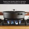 imageFarberware Disney Monochrome Pre Seasoned Cast Iron Shallow Casserole Pan with Lid 3 Quart  Black