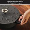 imageFarberware Disney Monochrome Pre Seasoned Cast Iron Shallow Casserole Pan with Lid 3 Quart  Black