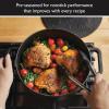 imageFarberware Disney Monochrome Pre Seasoned Cast Iron Shallow Casserole Pan with Lid 3 Quart  Black