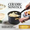 imageFarberware Forged Induction Ceramic Cookware Nonstick Saucepan with Lid Dishwasher Safe Suitable for All Stovetops 3 Quart Sauce Pan  Black and Gold3 Quarts