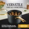 imageFarberware Forged Induction Ceramic Cookware Nonstick Saucepan with Lid Dishwasher Safe Suitable for All Stovetops 3 Quart Sauce Pan  Black and Gold3 Quarts