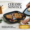 imageFarberware Forged Induction Ceramic Cookware Nonstick Square Grill PanGriddle Pan Dishwasher Safe Suitable for All Stovetops 11 Inch  Black and GoldGrill Pan 11Inch Square