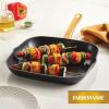 imageFarberware Forged Induction Ceramic Cookware Nonstick Square Grill PanGriddle Pan Dishwasher Safe Suitable for All Stovetops 11 Inch  Black and GoldGrill Pan 11Inch Square