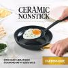 imageFarberware Forged Induction Ceramic Cookware Nonstick Square Grill PanGriddle Pan Dishwasher Safe Suitable for All Stovetops 11 Inch  Black and GoldSkillet 825Inch