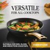 imageFarberware Forged Induction Ceramic Cookware Nonstick Square Grill PanGriddle Pan Dishwasher Safe Suitable for All Stovetops 11 Inch  Black and GoldSkillet 825Inch