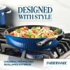 imageFarberware Style Nonstick Cookware Frying PanSkillet with Pour Spouts Dishwasher Safe 10 Inch  YellowBlue