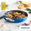 imageFarberware Style Nonstick Cookware Frying PanSkillet with Pour Spouts Dishwasher Safe 10 Inch  YellowBlue