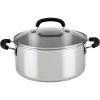 imageFarberware Brilliance Stainless Steel Stockpot with Glass Lid 8 Quart Dishwasher Safe and Induction Ready Compatible with All Cooktops Stainless SteelDutch Oven 5 Quart