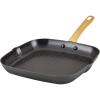 imageFarberware Forged Induction Ceramic Cookware Nonstick Square Grill PanGriddle Pan Dishwasher Safe Suitable for All Stovetops 11 Inch  Black and GoldGrill Pan 11Inch Square