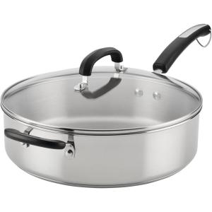 imageFarberware Brilliance Stainless Steel Frying PanSkillet 1225 Inch Dishwasher Safe and Induction ReadyStainless Steel