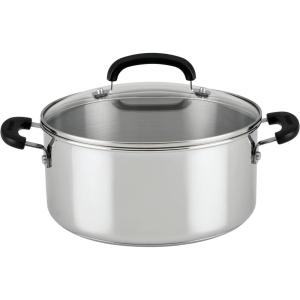 imageFarberware Brilliance Stainless Steel Stockpot with Glass Lid 8 Quart Dishwasher Safe and Induction Ready Compatible with All Cooktops Stainless SteelDutch Oven 5 Quart