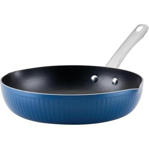 imageFarberware Style Nonstick Cookware Frying PanSkillet with Pour Spouts Dishwasher Safe 10 Inch  YellowBlue