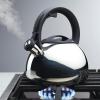 imageFarberware Teakettles Stainless Steel EggShaped Whistling Induction Tea Kettle 23 Quart Silver