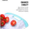 imageFarberware Plastic Cutting Board with Aqua Nonslip Edges and Stylish Marble Pattern  Dishwasher Safe Kitchen Essential for Everyday Use  Durable Poly Material FoodSafe Easy to Clean