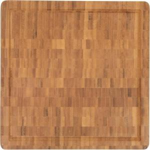 imageFarberware 16Inch Endgrain Rubberwood Cutting Board with Deep Juice Groove  Reversible Wooden Charcuterie Board for Chopping Serving Everyday Use with Finger Grooves for Easy CarryingBamboo