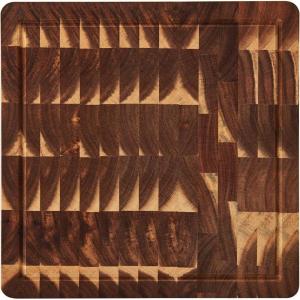 imageFarberware 16Inch Endgrain Rubberwood Cutting Board with Deep Juice Groove  Reversible Wooden Charcuterie Board for Chopping Serving Everyday Use with Finger Grooves for Easy CarryingAcacia